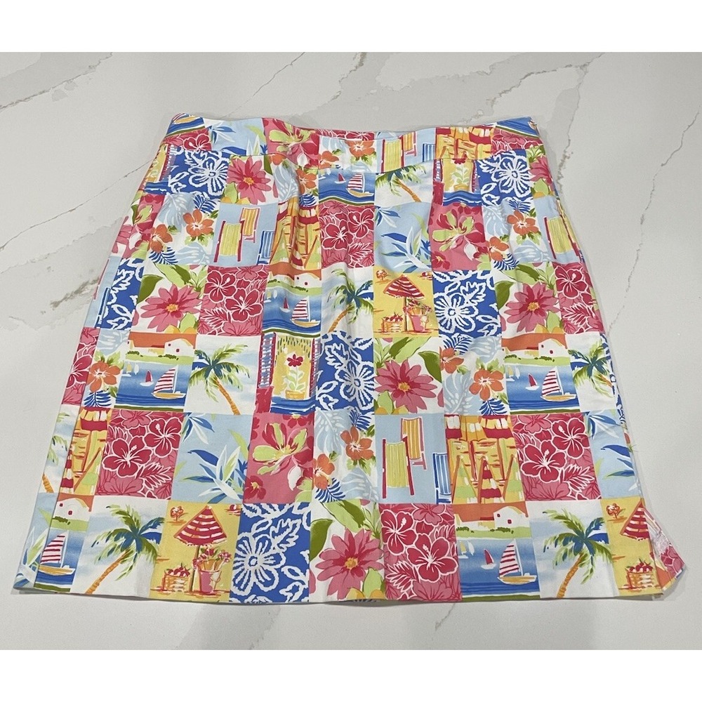 Talbots‎ Stretch Pencil Skirt Womens 18W Beachy Resort Cruise Travel Hawaiian